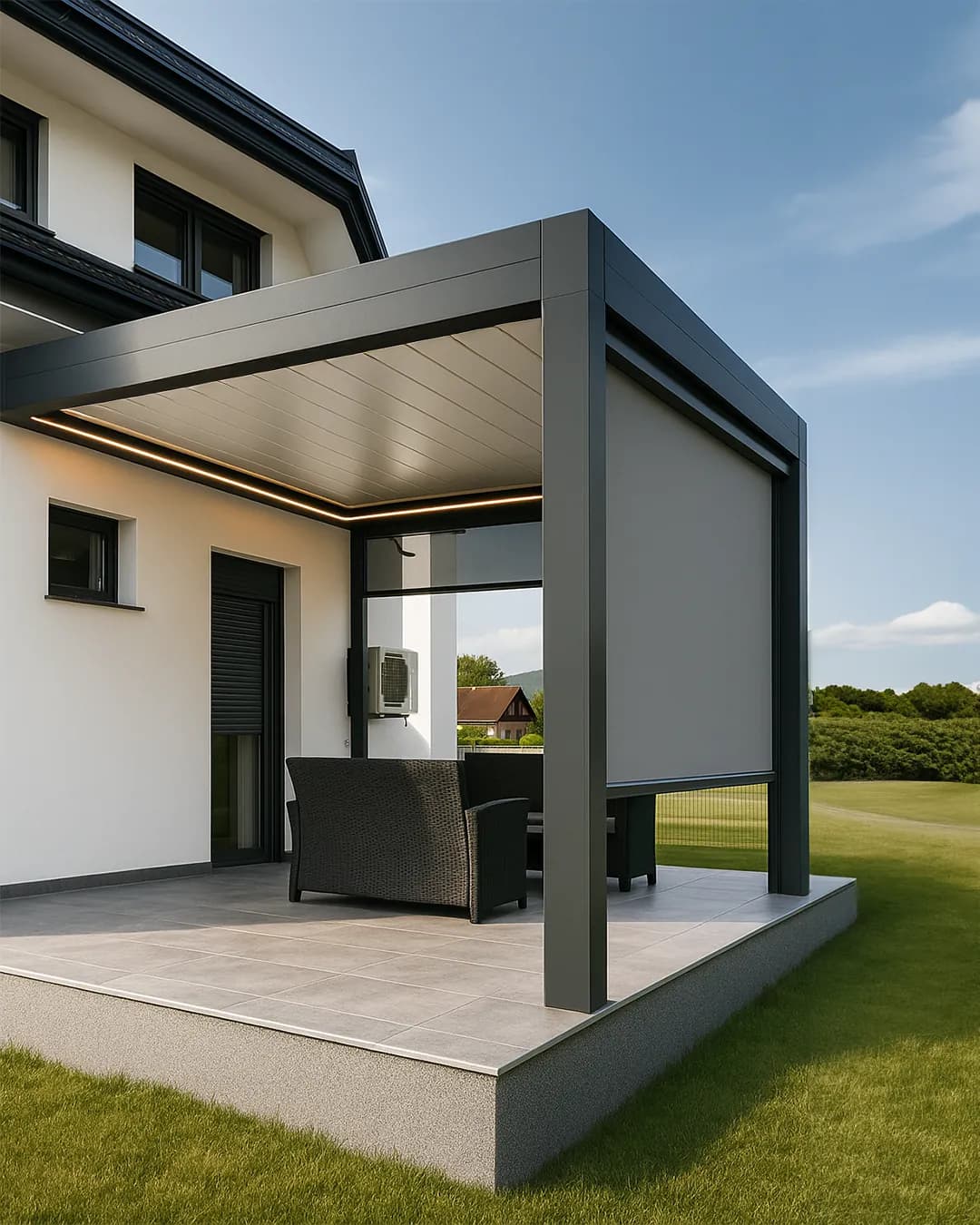 Pergola sa zip zavesama, kafić