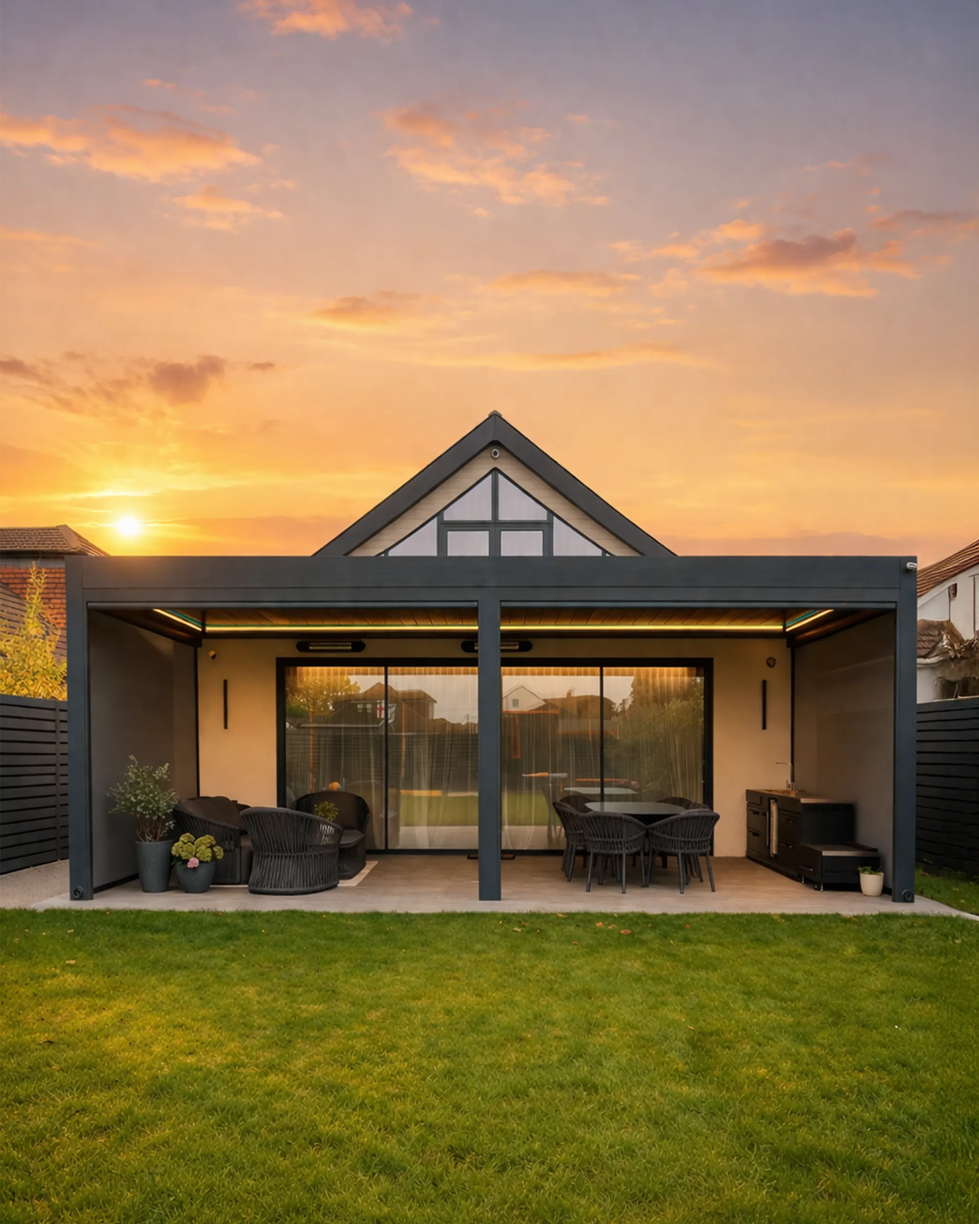 Pergola sa zip zavesama