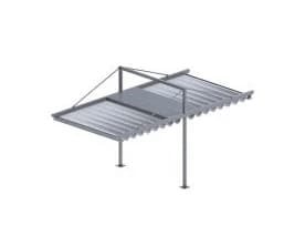 Pergola sa PVC platnom, dvostrana ravna sa zategama konstrukcija